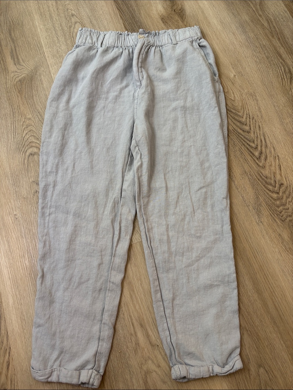 Thread & Supply Light Blue Linen Rayon Blend Tapered Pants Size Small summer